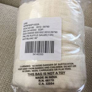 Off white ruffle gauze curtains